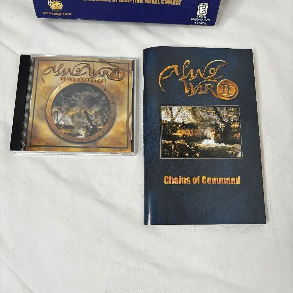 Rare MAN OF WAR II 2 CHAINS OF COMMAND Naval Combat Sim PC Big Box‎